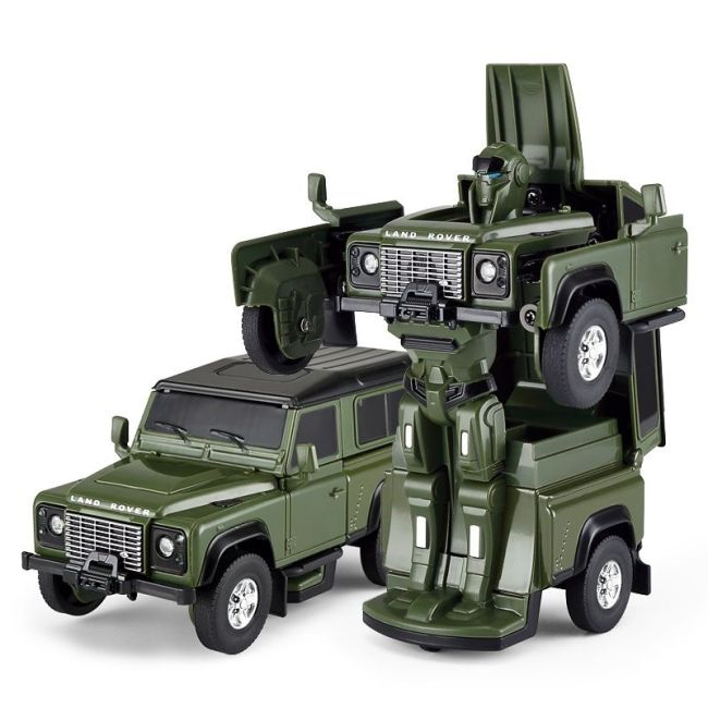 MASINUTA METALICA CONVERTIBILA LAND ROVER DEFENDER VERDE CU SCARA 1 LA 32 VIVRas62000_Verde