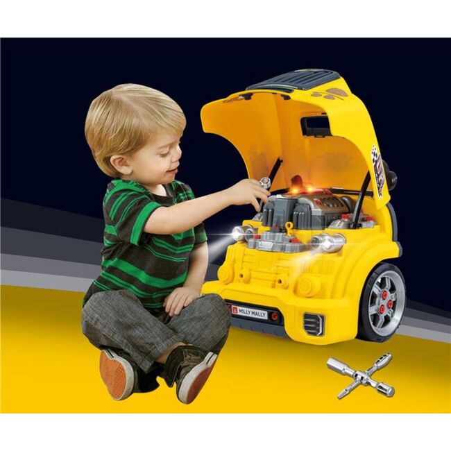 N-GINE – motor auto demontabil, jucarie educativa STEM (3+), Milly Mally, Yellow EKDmm0566