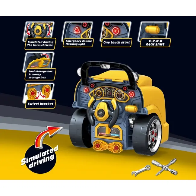 N-GINE – motor auto demontabil, jucarie educativa STEM (3+), Milly Mally, Yellow EKDmm0566
