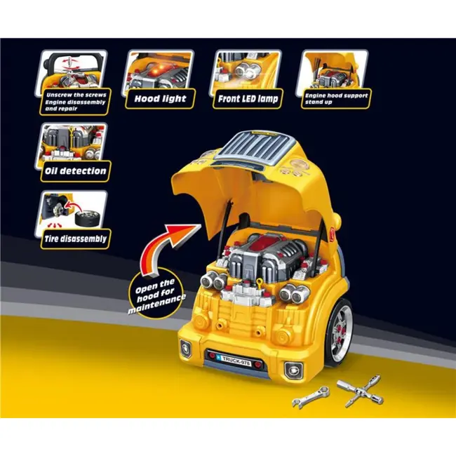 N-GINE – motor auto demontabil, jucarie educativa STEM (3+), Milly Mally, Yellow EKDmm0566