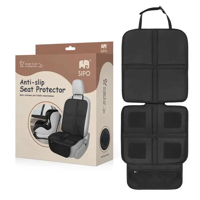 Protectie scaun auto cu strat antialunecare din silicon, Negru, Sipo EKDSCA-09