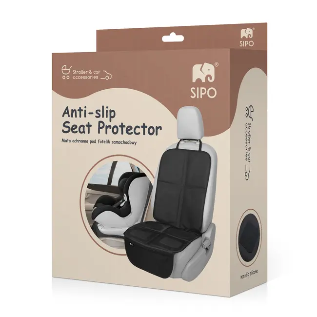 Protectie scaun auto cu strat antialunecare din silicon, Negru, Sipo EKDSCA-09