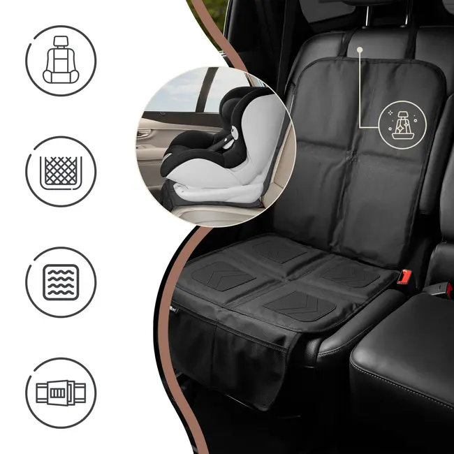 Protectie scaun auto cu strat antialunecare din silicon, Negru, Sipo EKDSCA-09