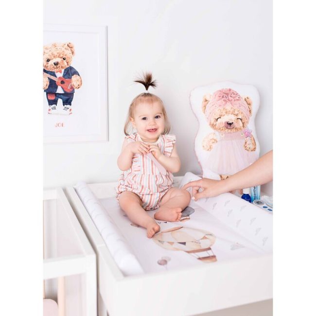 Saltea de infasat, Ceba Baby, Cu Intaritura, Pentru comode, masute de infasat si patuturi, 50x70 cm, Fara BPA, Certificata Oeko-Tex Standard 100, 0 luni+, Basic Balloons BYNW-216-000-734