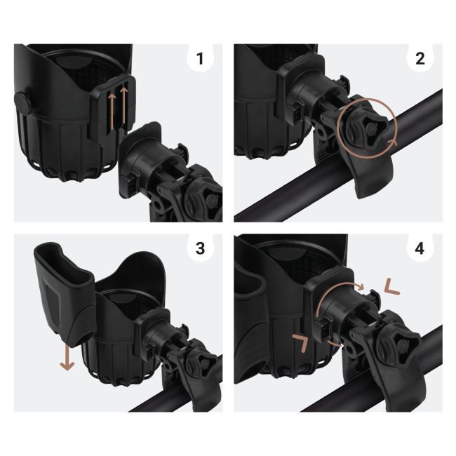 Suport 2in1 pentru pahar si telefon, universal, negru, Sipo EKDSCA-03