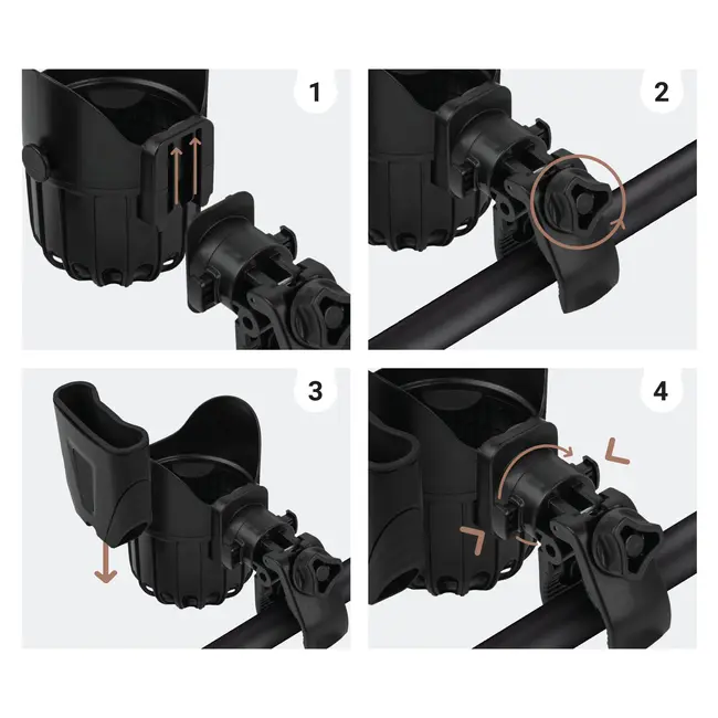 Suport 2in1 pentru pahar si telefon, universal, negru, Sipo EKDSCA-03