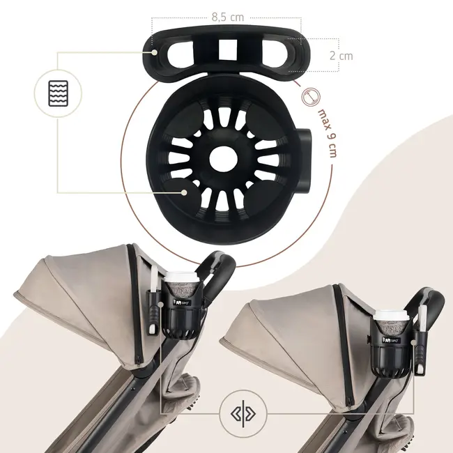 Suport 2in1 pentru pahar si telefon, universal, negru, Sipo EKDSCA-03