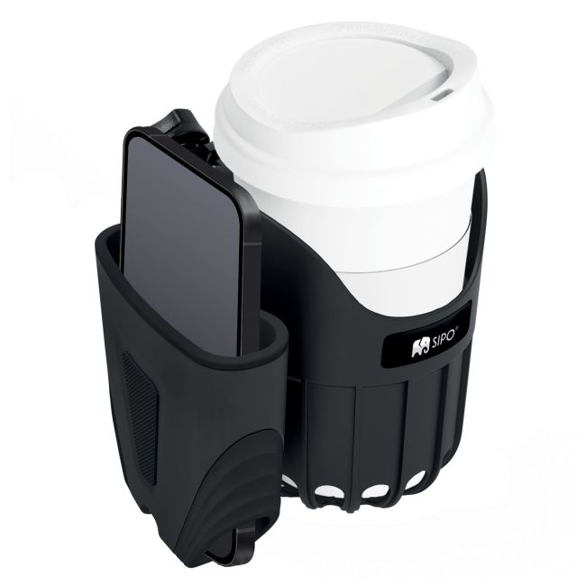 Suport 2in1 pentru pahar si telefon, universal, negru, Sipo EKDSCA-03