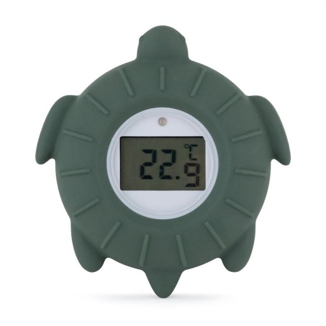 Temometru digital, Petite&Mars, Broscuta Terry, Multifunctional, Ecran usor de citit, Valoare precisa, Silicon Sigur, Avertizare temperatura, 0 luni+, Verde BYN582817