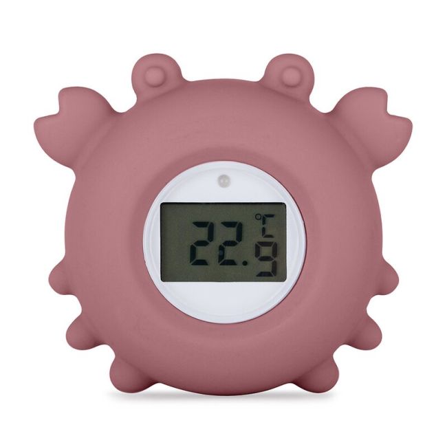 Temometru digital, Petite&Mars, Crabul Caleb, Multifunctional, Ecran usor de citit, Valoare precisa, Silicon Sigur, Avertizare temperatura, 0 luni+, Roz BYN583820