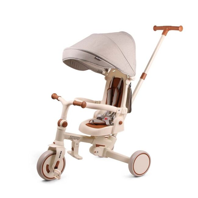 Tricicleta ZIPPY 5in1, sezut rotativ, maner parental, roti din spuma, 12 luni+, Beige EKDmm0429