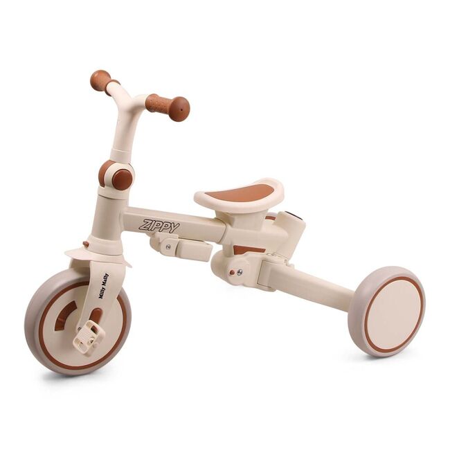 Tricicleta ZIPPY 5in1, sezut rotativ, maner parental, roti din spuma, 12 luni+, Beige EKDmm0429