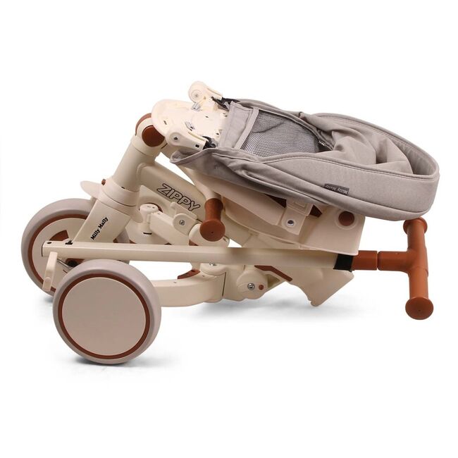 Tricicleta ZIPPY 5in1, sezut rotativ, maner parental, roti din spuma, 12 luni+, Beige EKDmm0429