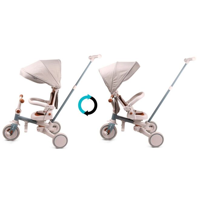 Tricicleta ZIPPY 5in1, sezut rotativ, maner parental, roti din spuma, 12 luni+, Blue EKDmm0436