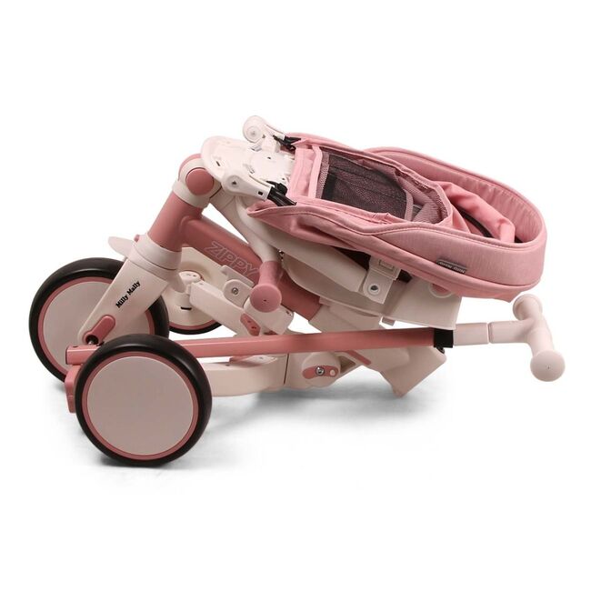 Tricicleta ZIPPY 5in1, sezut rotativ, maner parental, roti din spuma, 12 luni+, Pink EKDmm0443