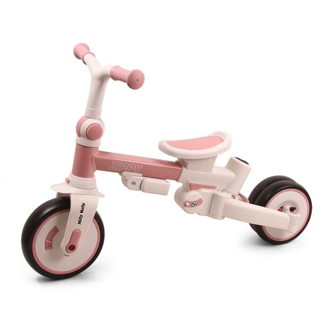 Tricicleta ZIPPY 5in1, sezut rotativ, maner parental, roti din spuma, 12 luni+, Pink EKDmm0443