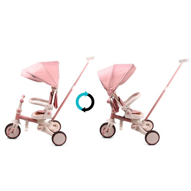 Tricicleta ZIPPY 5in1, sezut rotativ, maner parental, roti din spuma, 12 luni+, Pink EKDmm0443
