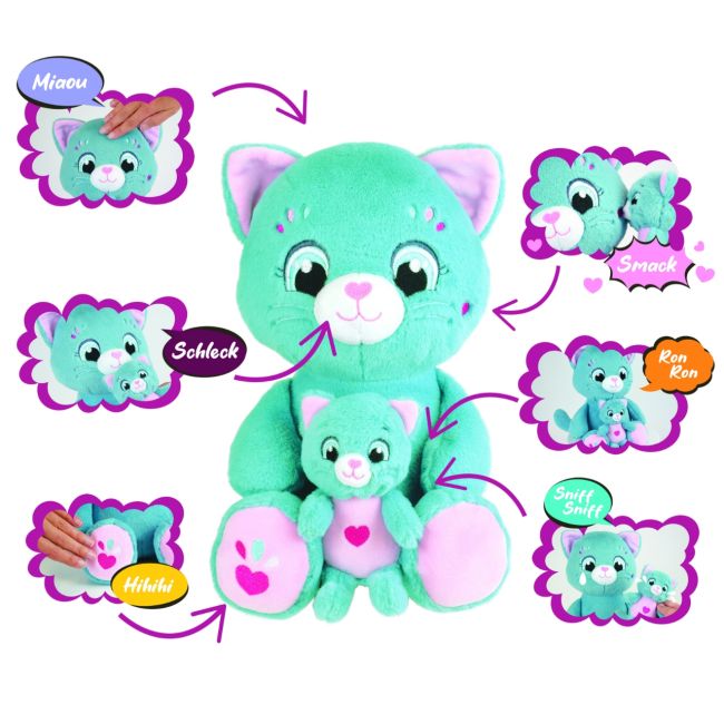 Jucarie interactiva jemini cu 6 functii-mama si puiul pisica je024498