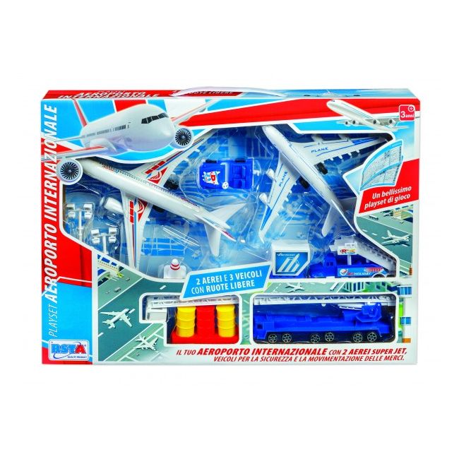 Set joaca aeroport RS Toys cu doua avioane SOLRS11257