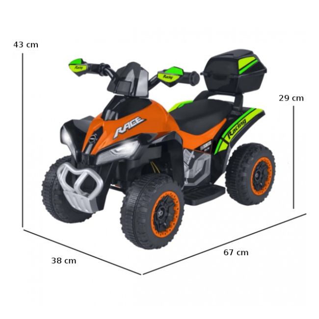 ATV Quad de teren electric pentru copii Globo acumulator 6V portocaliu cu verde SOLGL41341