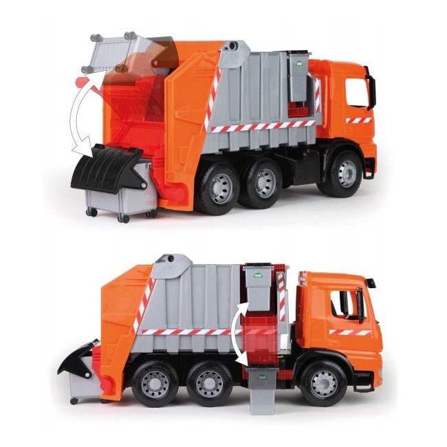 Camion de gunoi din plastic pentru copii Lena licenta Mercedes Benz 74 cm 3 containere incluse  - SOLLE02168