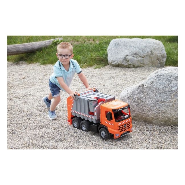 Camion de gunoi din plastic pentru copii Lena licenta Mercedes Benz 74 cm 3 containere incluse  - SOLLE02168