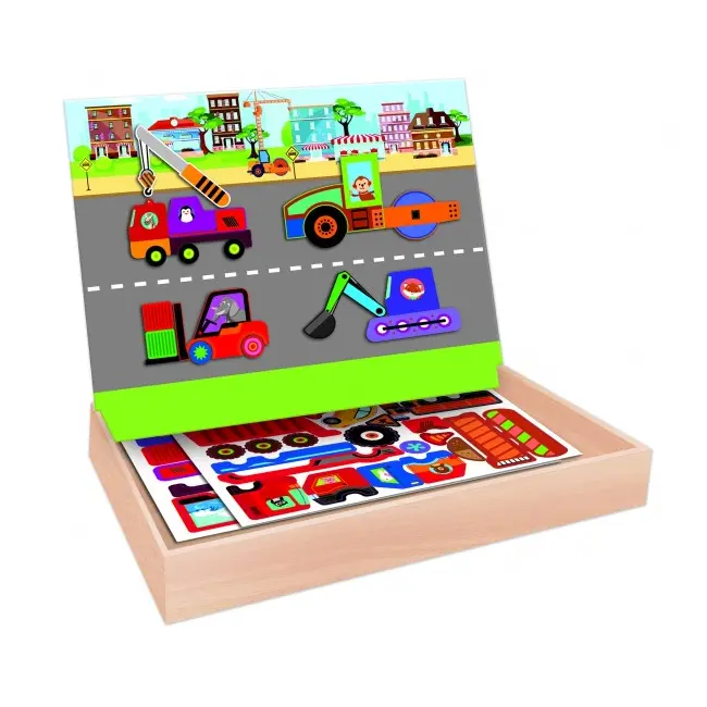 Set puzzle RS Toys vehicule cu tablita SOLRS11356