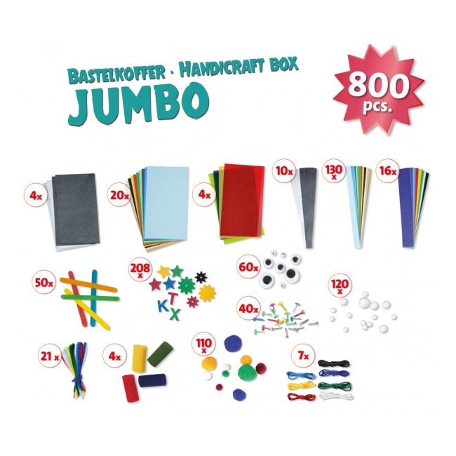 Trusa creatii handmade Jumbo Blue Lena cu 800 accesorii incluse SOLLE42665