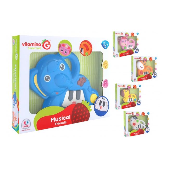 Jucarie muzicala Pian mini cu animal Globo cu sunete si lumini - SOLGL05292