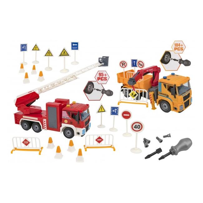 Valiza camion de construit Globo cu accesorii SOLGL41699