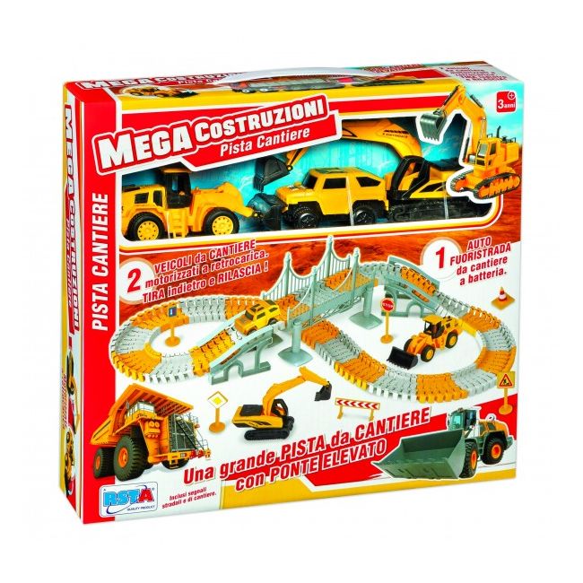Pista circuit constructie RS Toys cu 3 vehicule incluse SOLRS11411