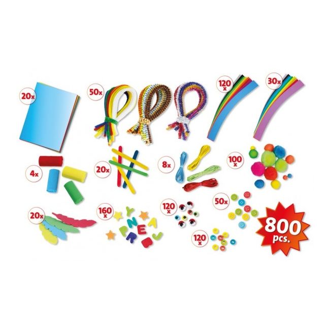 Trusa creatii handmade Jumbo Lena cu 800 accesorii incluse SOLLE42629