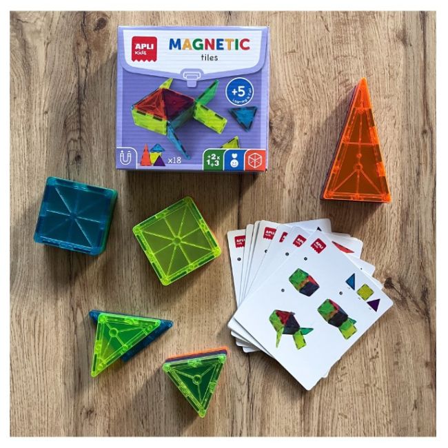 Blocuri magnetice pentru copii, Apli Kids, Plastic, Multicolor