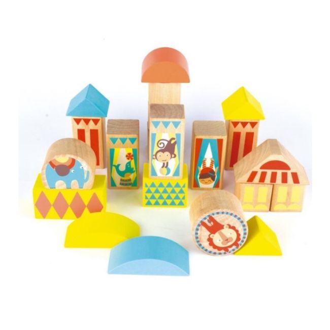 Cuburi lemn APLI - Circus, 16 piese