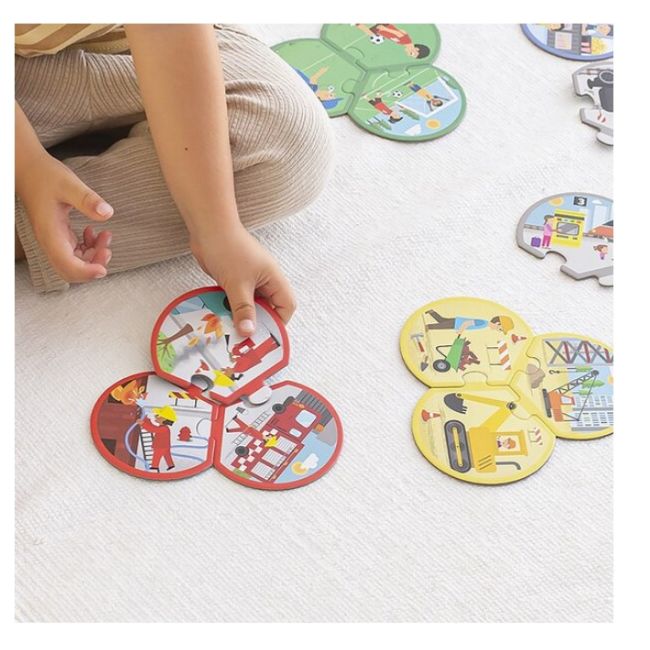 Puzzle din 3 piese Meserii, Apli Kids, 24 piese
