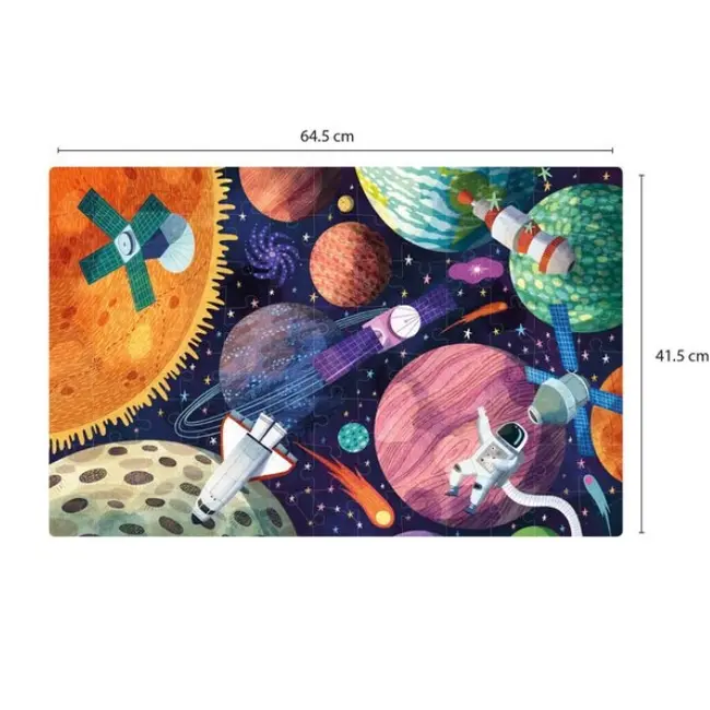 Puzzle care straluceste in intuneric, Sistem solar, Apli Kids, 64.5 x 41.5 cm, 104 piese