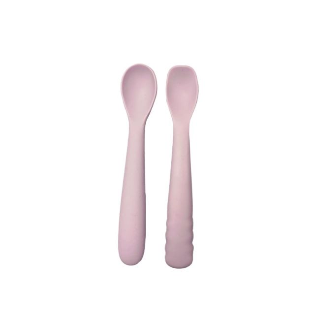 Set 2 linguri Bo Jungle pentru bebelusi, dn silicon, roz SOLBJB572010