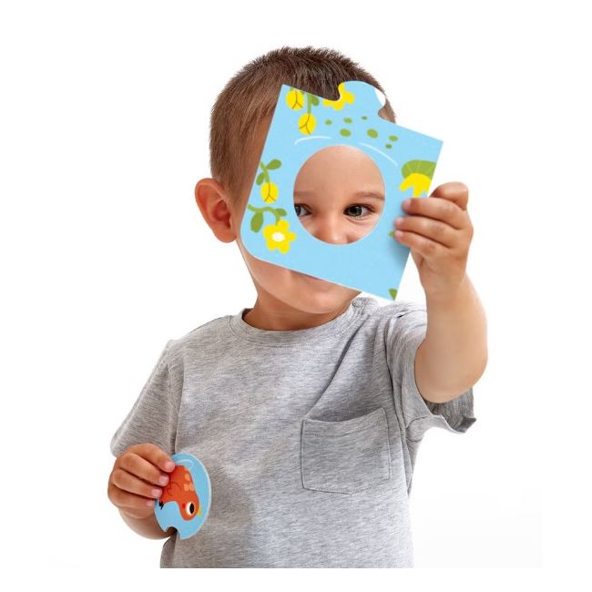 Joc tip puzzle pentru copii si bebelusi, Banana Panda, Match the Farm Animals, 36 piese, 6 placi formate din 6 piese cu animale de la ferma SOLBP49168