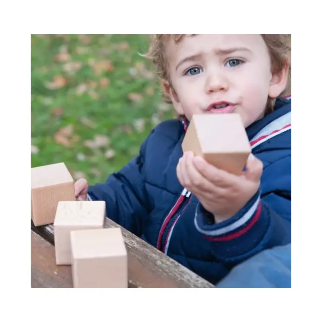 Joc educativ pentru copii si copii nevoi speciale didactic, Andreu Toys, senzorial, 10 cuburi din lemn natur cu 5 sunete SOLANT16112