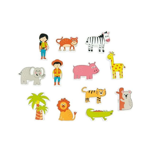 Jucarie set 12 figurine din lemn, jungla, Andreu Toys SOLANT16486