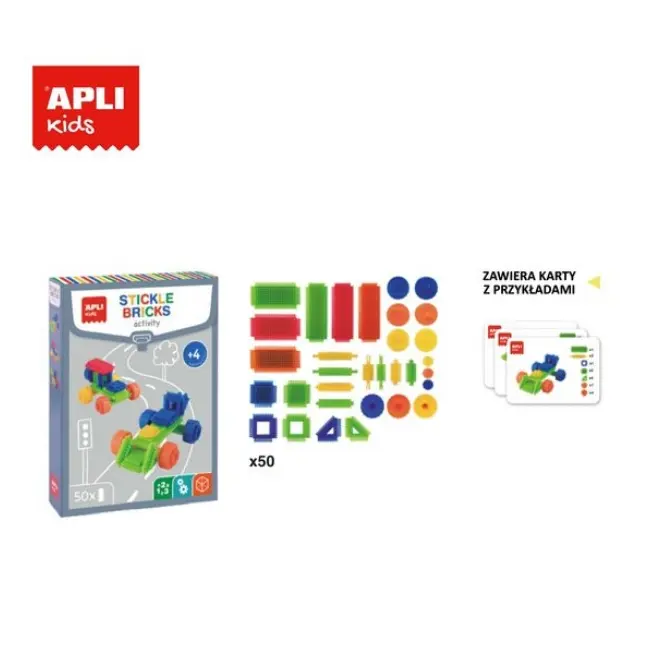 Set 50 blocuri constructie, Apli Kids, Multicolor