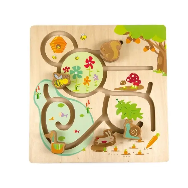 Jucarie placa din lemn, animale din padure, Andreu Toys SOLANT16107