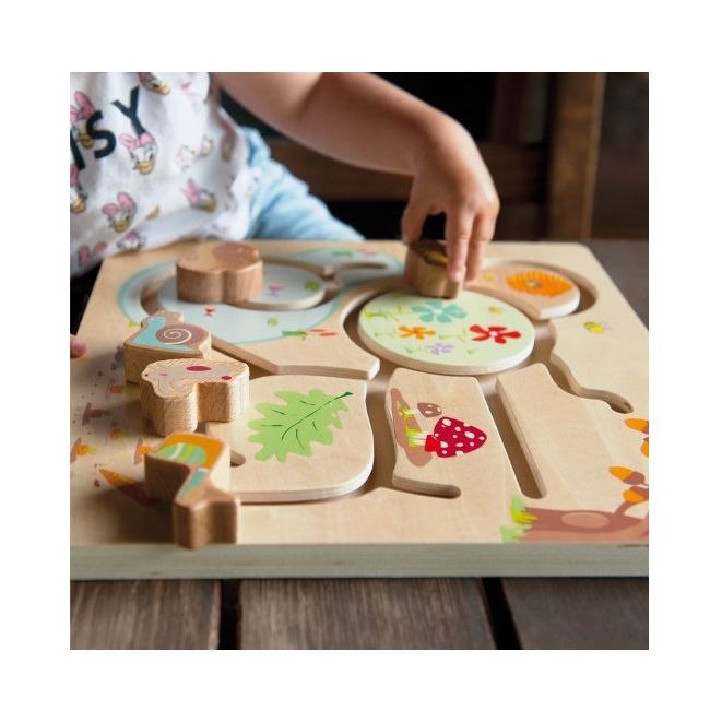 Jucarie placa din lemn, animale din padure, Andreu Toys SOLANT16107