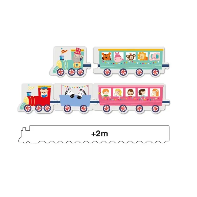 Puzzle APLI - set tren in cutie depozitare tip casuta, 20 piese