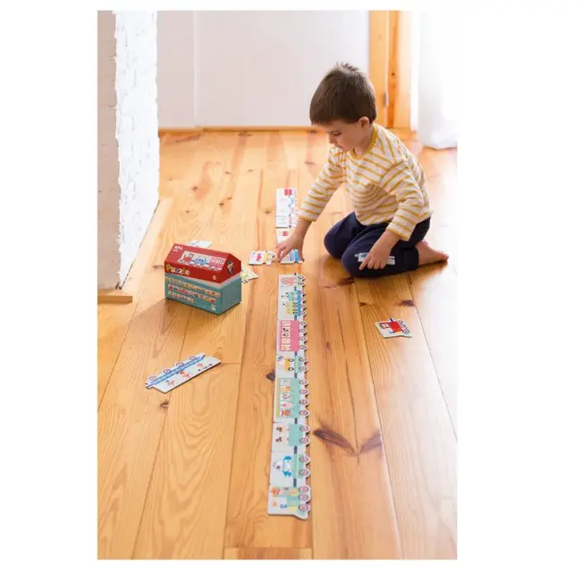 Puzzle APLI - set tren in cutie depozitare tip casuta, 20 piese