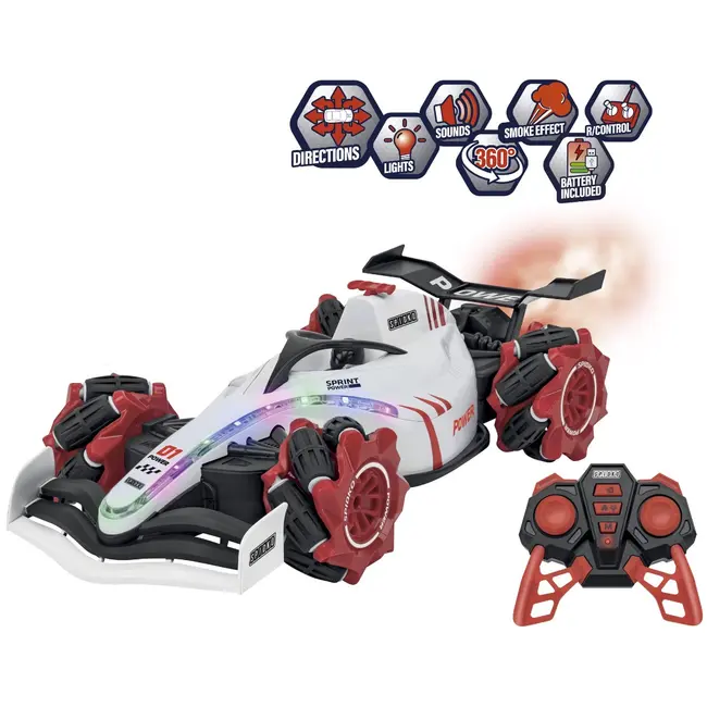 Masinuta cu telecomanda, model racing Off Road, Globo Spidko, cu roti mori si stabilitate, full-directie de control, sunete, baterii incluse, efect de fum, rotire 360 grade pentru functii cascadorii si drifturi spectaculoase, 2.4Ghz