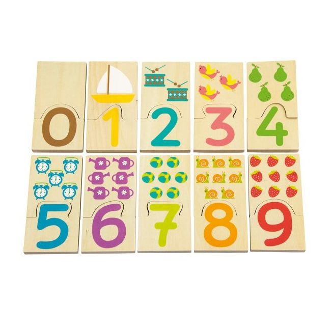 Puzzle educativ Invata cifrele din lemn, 10 piese SOLANT16241A