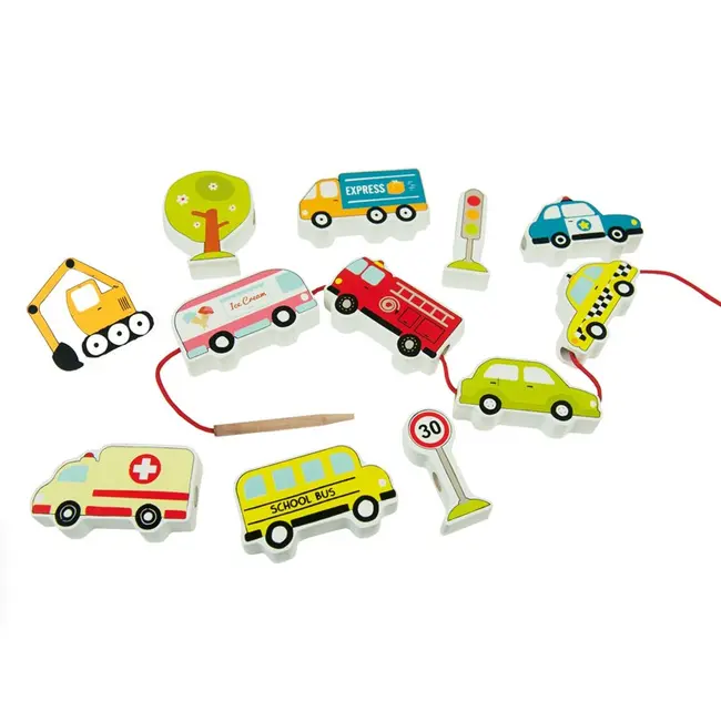 Jucarie set 11 figurine din lemn, masini, Andreu Toys SOLANT16487