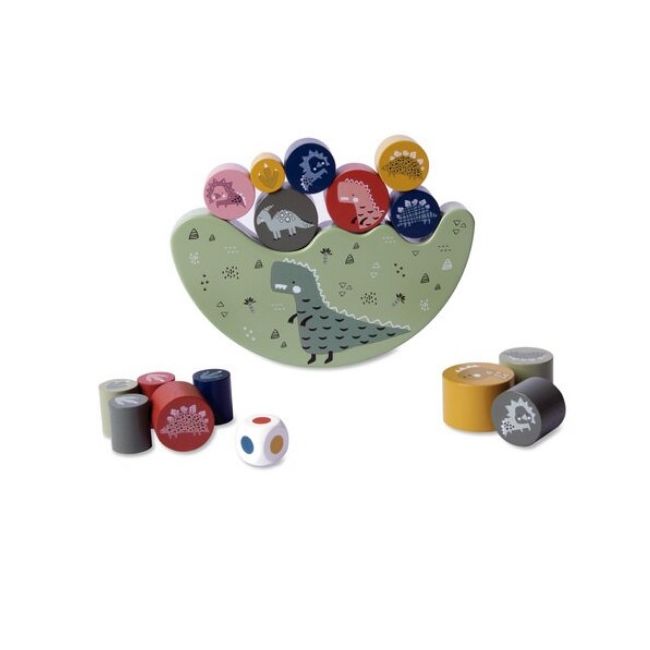 Joc arcade echilibrarea dinozaurilor, APLI Kids, Lemn, 22.7x3.5x27 cm, Multicolor