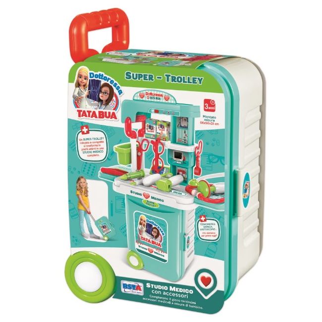 Set cabinet medical intr-o valiza Tata Bua RS Toys cu accesorii medicale, pentru copii SOLRS11706